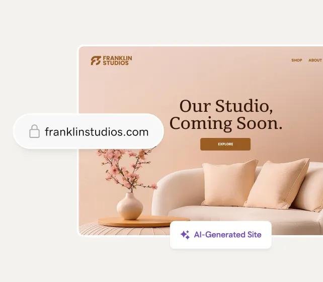 AI-built website preview for a studio site